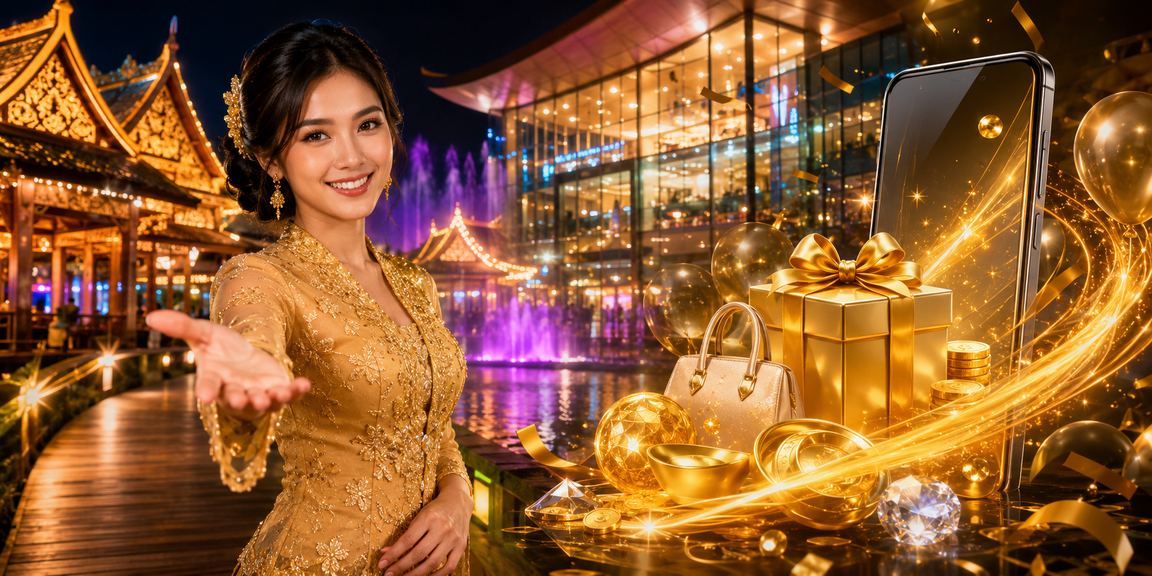 Pemain berbaju kebaya dari Sarawak membuat deposit untuk permainan dalam talian